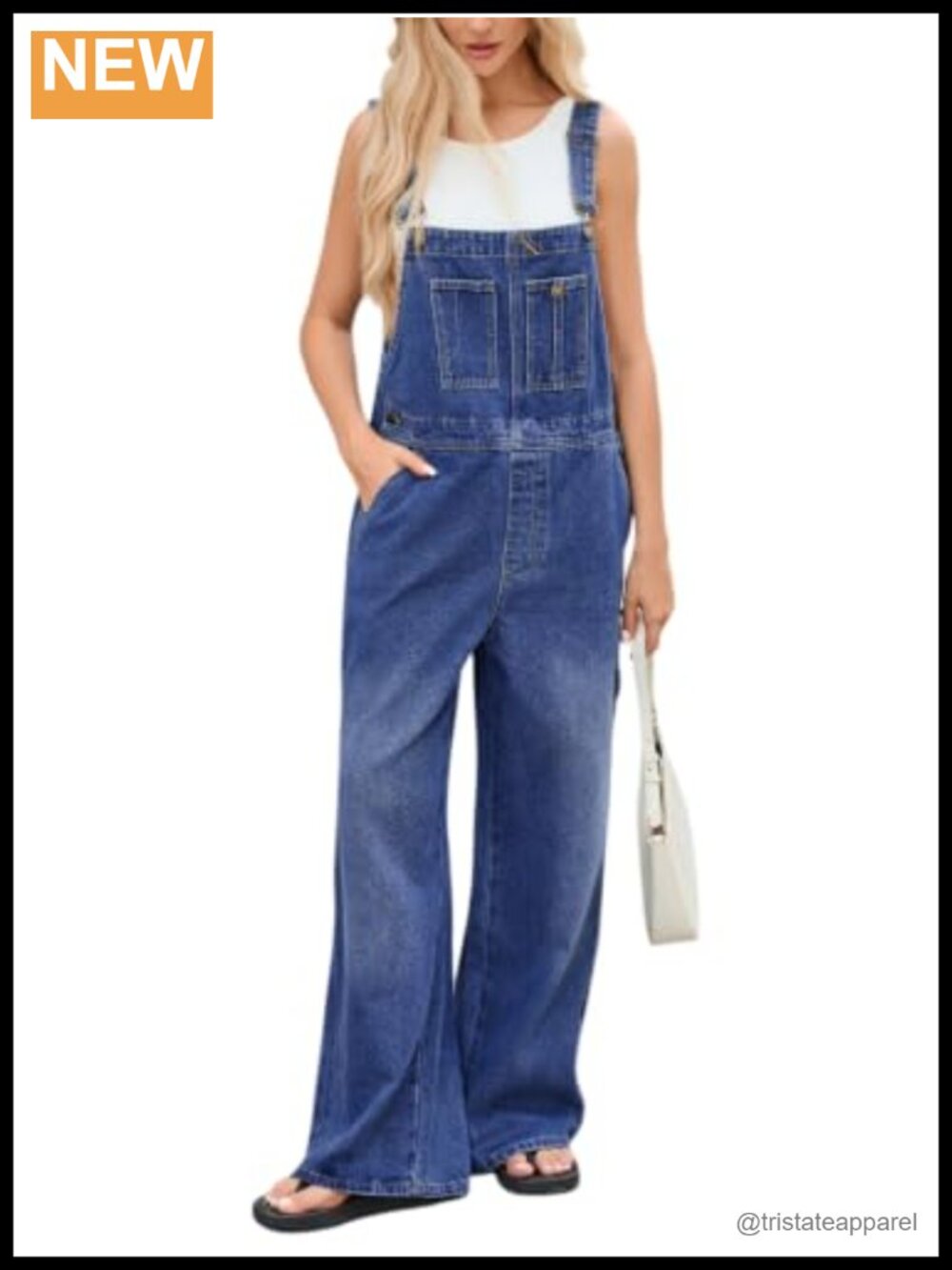Wide Leg Denim Overalls for Tall Women Cotton Blend Adjustable Bib Jumpsuit